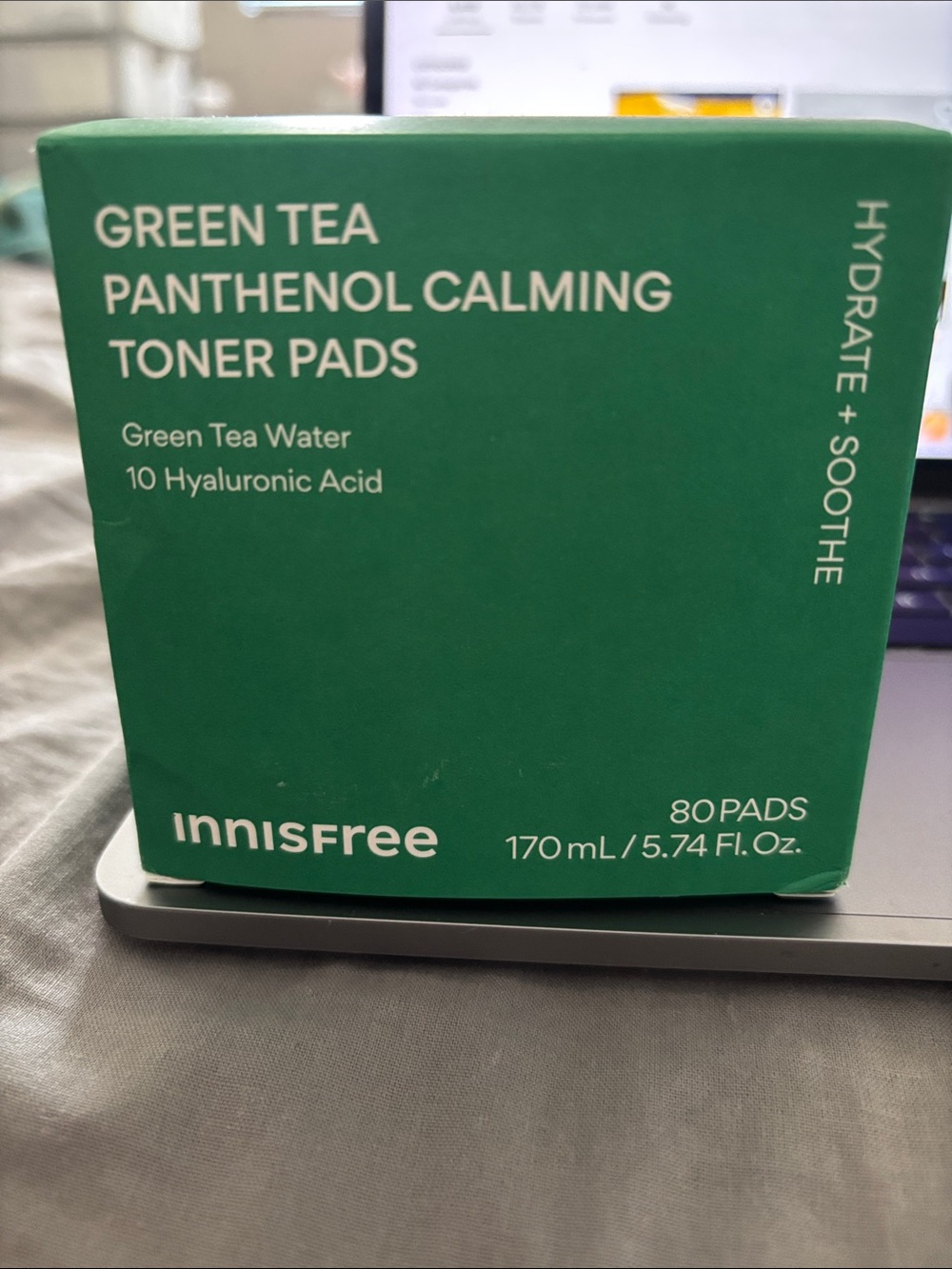 Innisfree Green Tea Panthenol Calming Ton3r Pads - Green